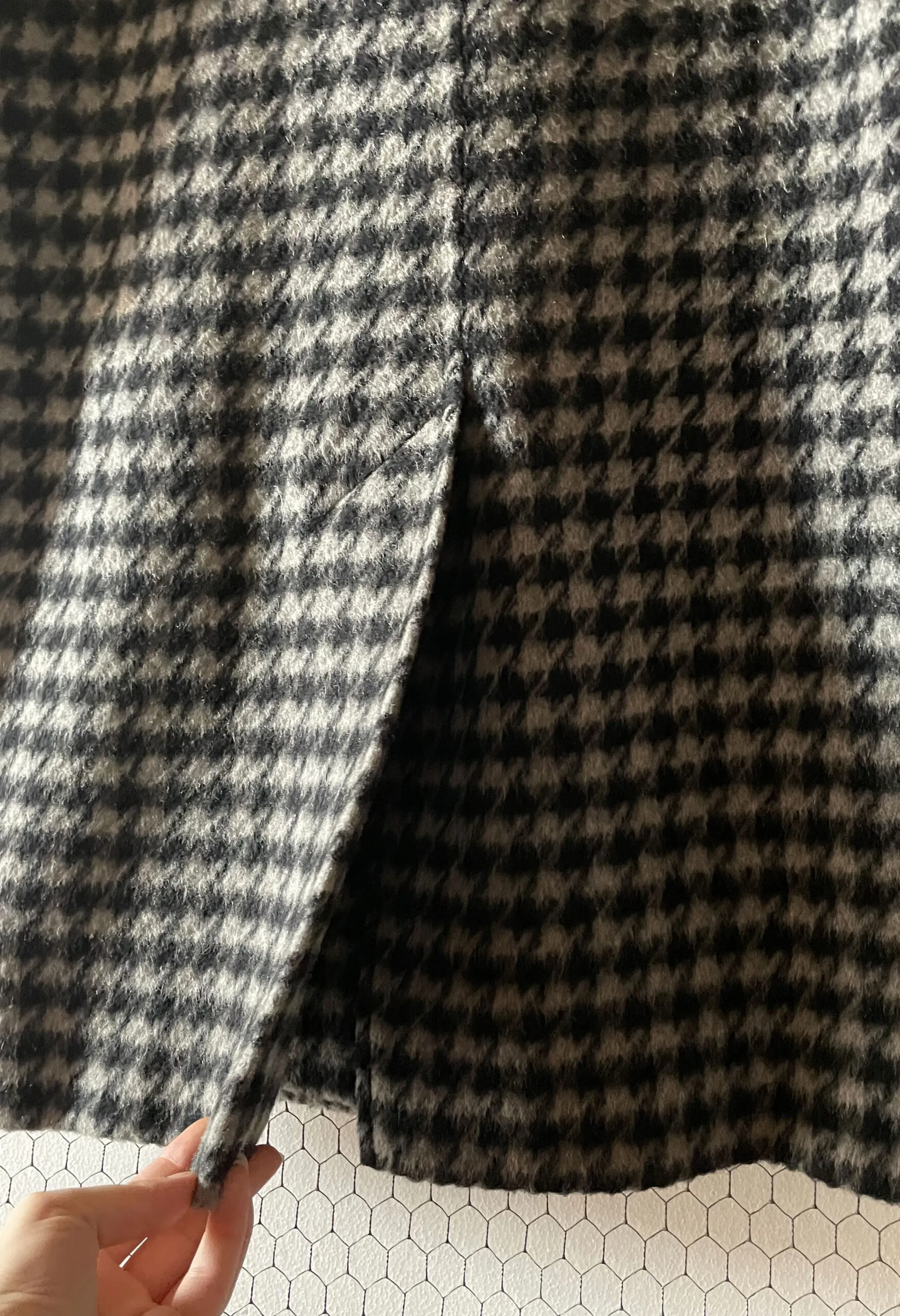 Cappotto pied de poule misto lana vintage anni ’80