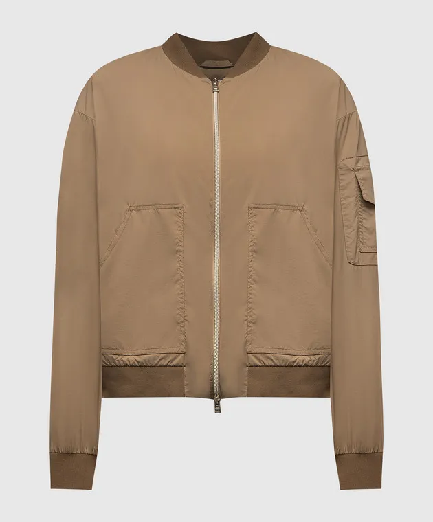 Herno Giacca a vento marrone con logo GI000232D12431S