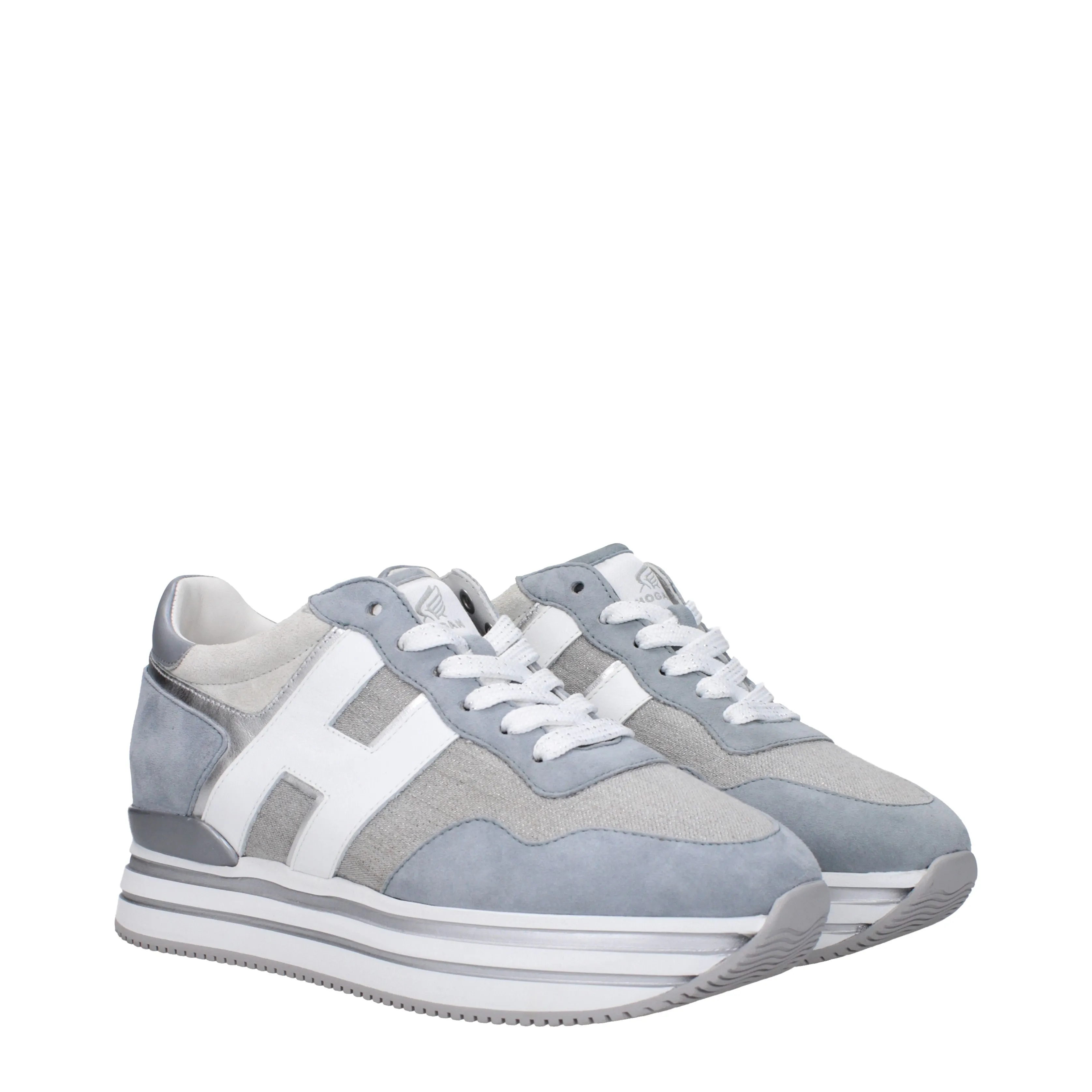 Hogan Sneakers H483 Donna Tessuto Grigio/Argento