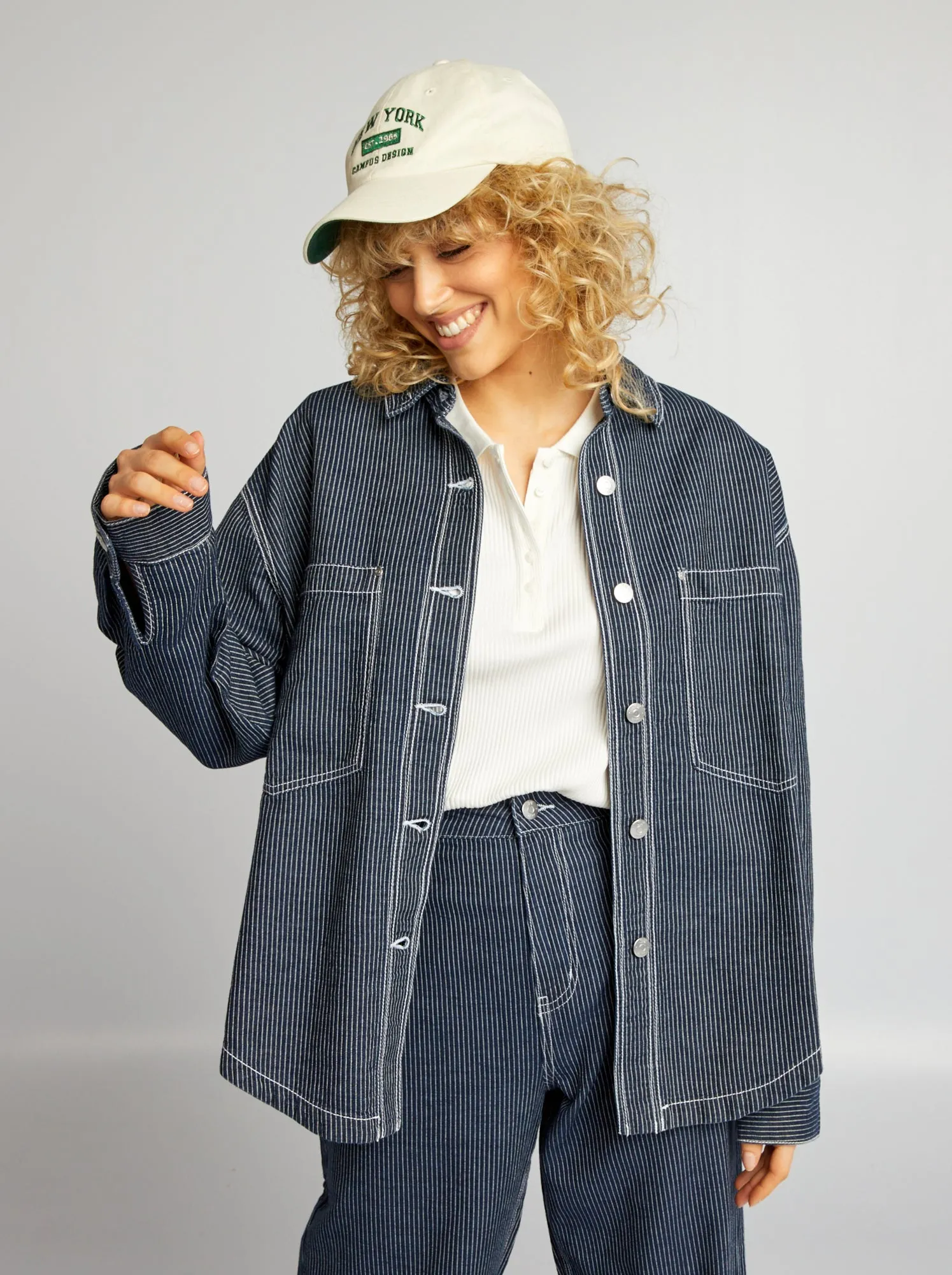 Overshirt a righe 'JDY' - BLU