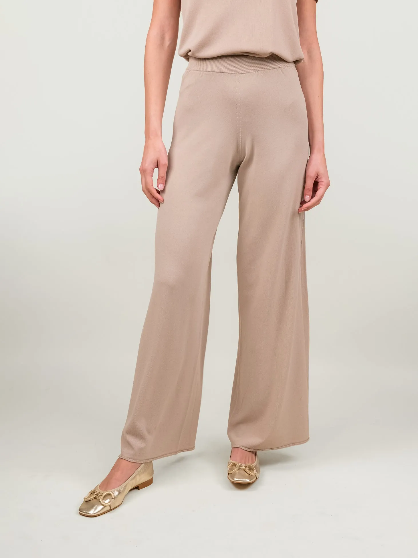 PANTALONE IN MAGLIA BEIGE