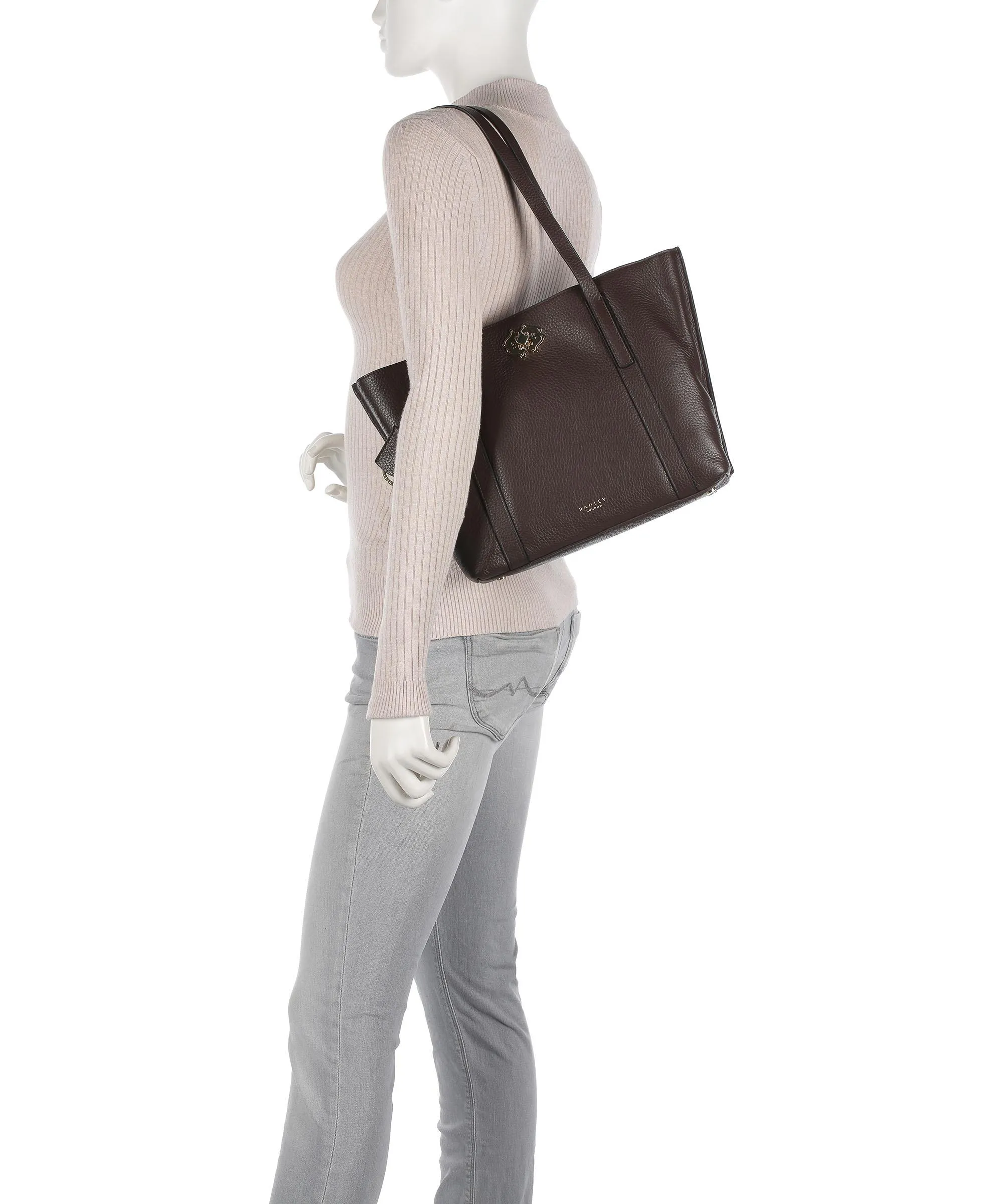  Radley London Museum Street Borsa shopper pelle granulata marrone scuro  