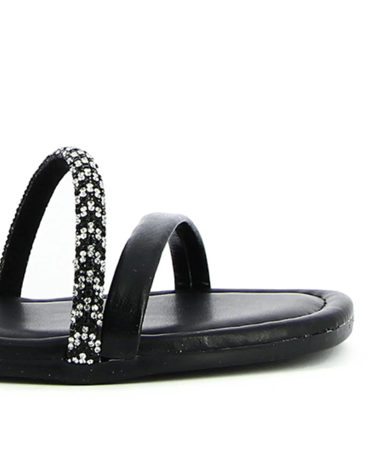 Sandali bassi neri con strass
