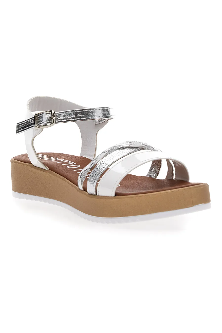 Sandali Bianchi e Argento con Platform Mio Tempo 4194