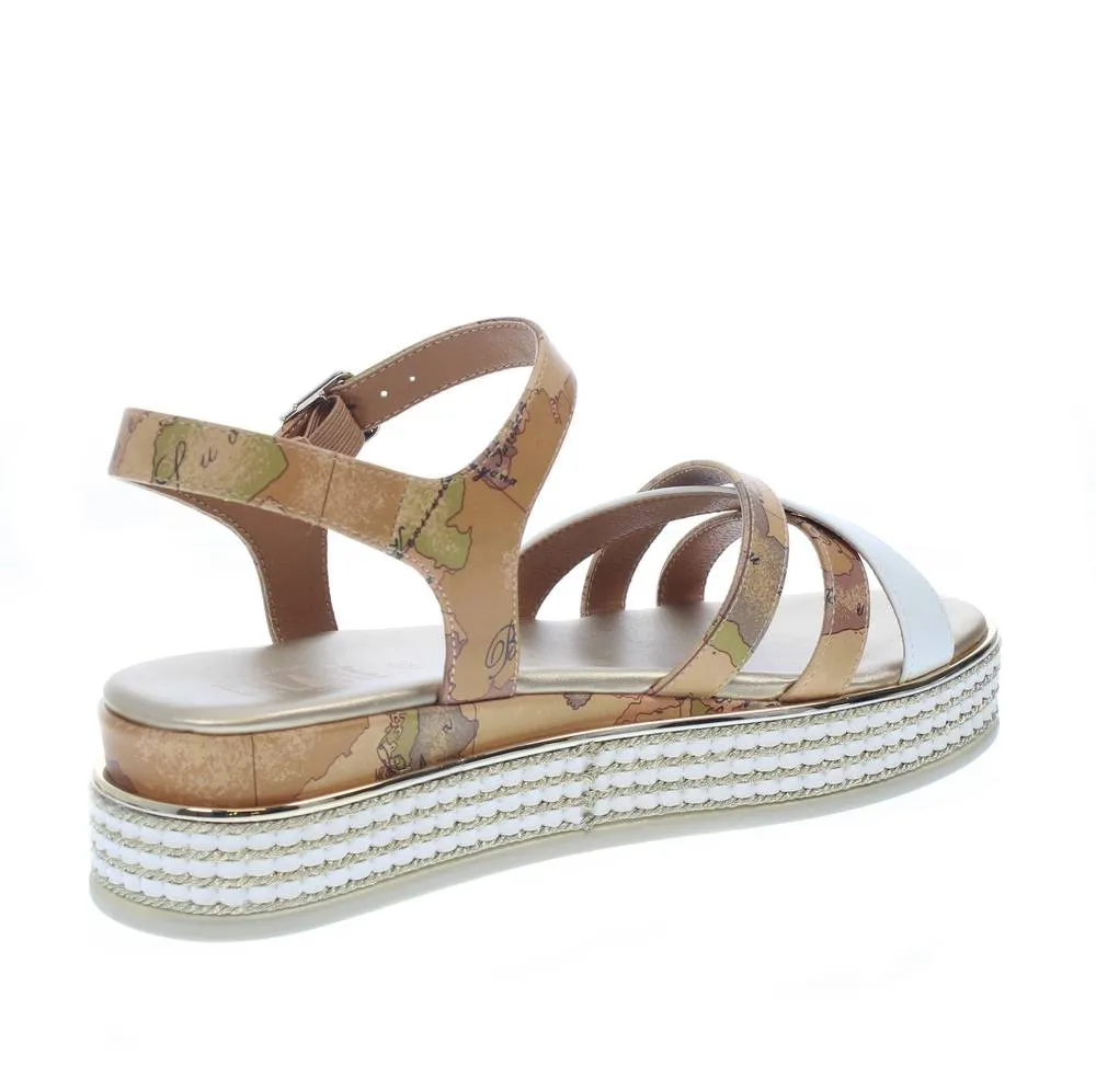 Sandali platform con stampa Geo