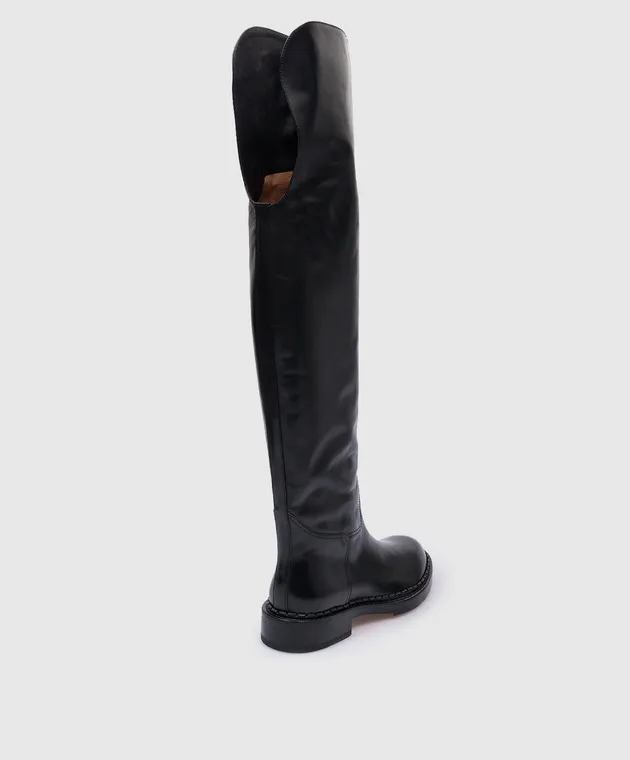 Santoni Stivali in pelle nera WSAL70563BJ2TLGA