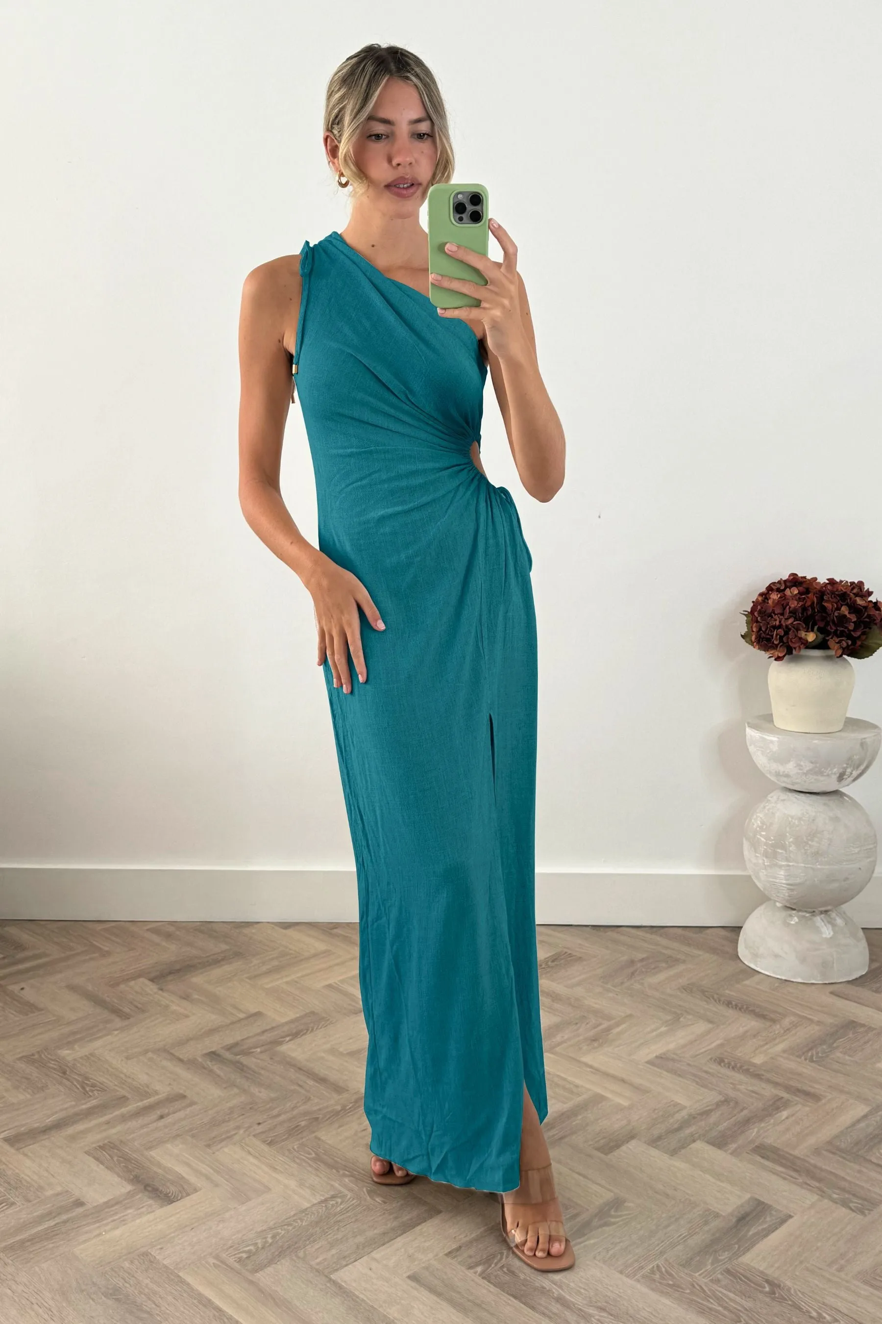 Style Cheat - Jovie - Abito maxi monospalla in lino
