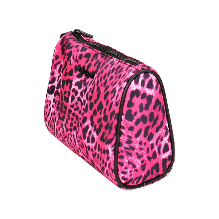 Trousse nero-fucsia stampa leopard